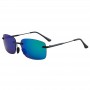 Maui Jim Rimless Polarized Sunglasses Black Metal Frame Sapphire Lens